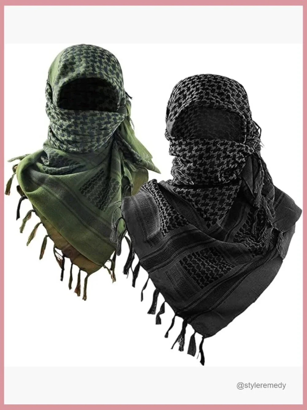 100% Cotton Tactical Shemagh Desert Scarf Keffiyeh Wrap Unisex
